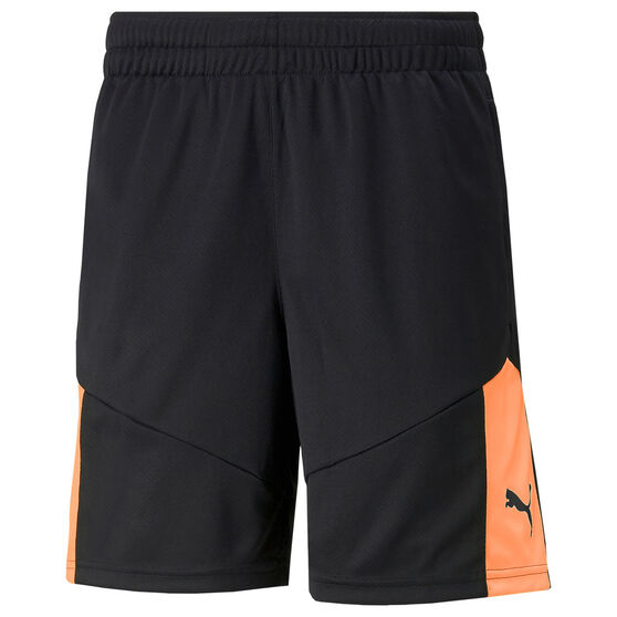 Puma Mens individualFINAL Training Shorts, Black/Orange, rebel_hi-res