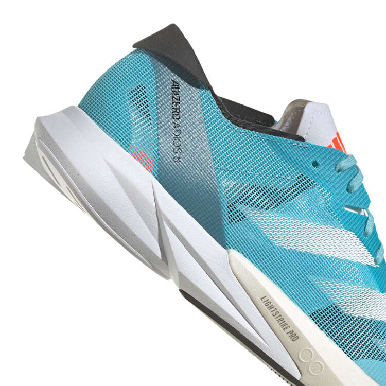 adidas Adizero Adios 8 Womens Running Shoes, Blue/White, rebel_hi-res