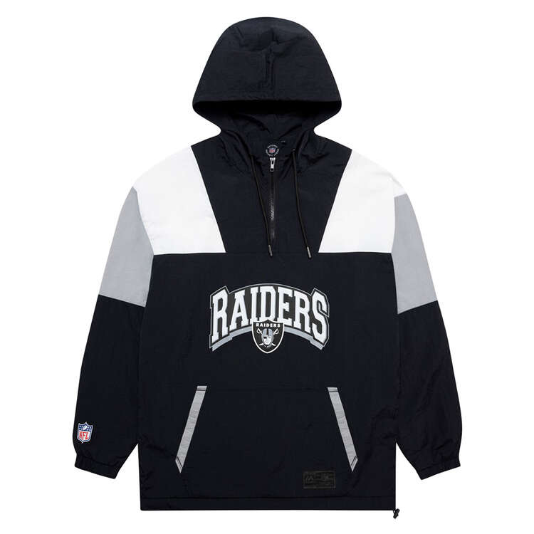 Las Vegas Raiders Mens Half-Zip Windbreaker Jacket, Black, rebel_hi-res