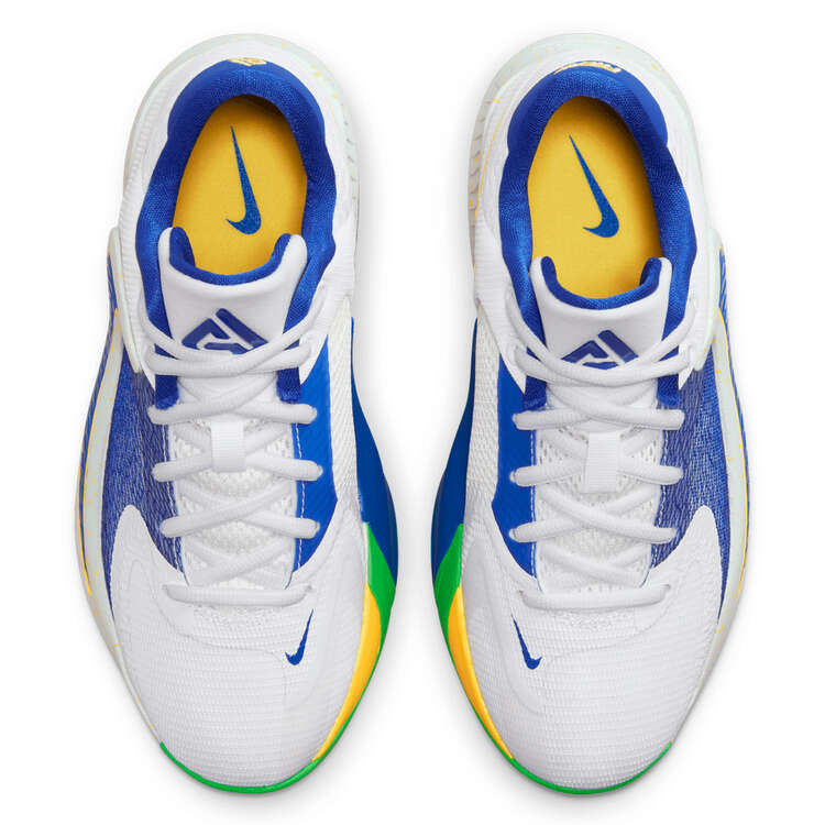 Nike Freak 4 GS Kids Basketball Shoes, White/Blue, rebel_hi-res