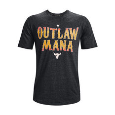 Under Armour Mens Project Rock Outlaw Tee Black S, Black, rebel_hi-res