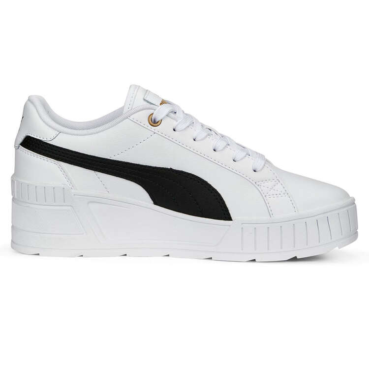 Puma Karmen Wedge Womens Casual Shoes, White/Black, rebel_hi-res
