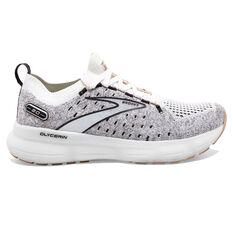 Brooks Glycerin 20 StealthFit Womens Running Shoes, White/Black, rebel_hi-res