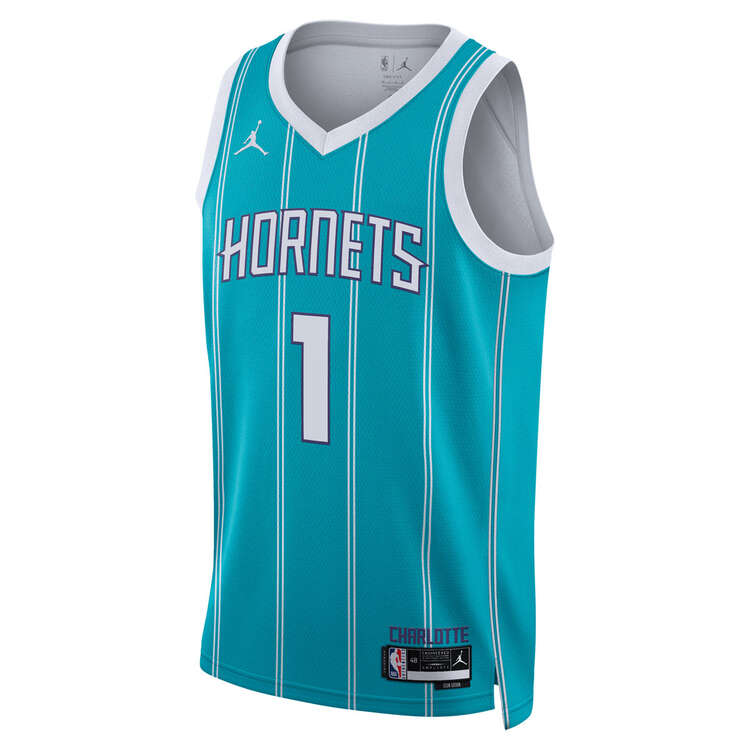 Charlotte Hornets LaMelo Ball Mens Icon Edition 2023/24 Basketball Jersey, Teal, rebel_hi-res