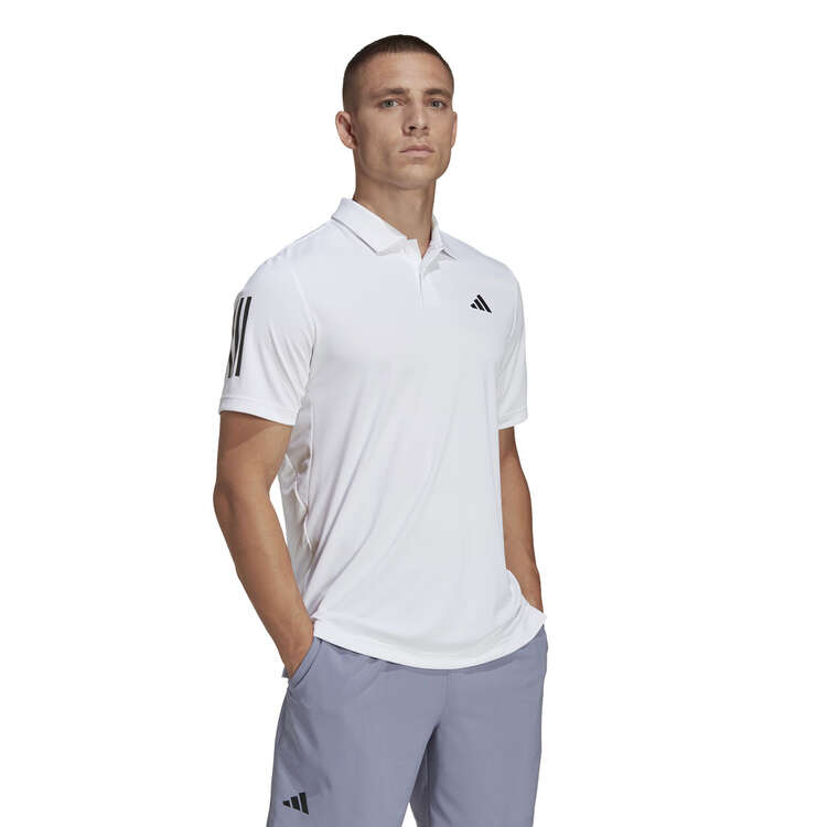 adidas Mens Club 3-Stripes Tennis Polo White S, White, rebel_hi-res