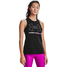 Under Armour Womens Sportstyle Graphic Muscle Tank Black XS, Black, rebel_hi-res