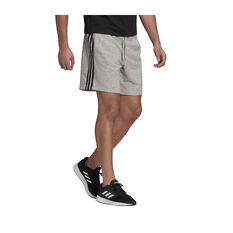 adidas Mens Essentials French Terry 3-Stripes Shorts, Grey, rebel_hi-res