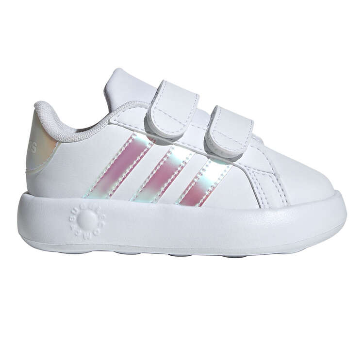 adidas Grand Court 2.0 Toddlers Shoes, White/Metallic, rebel_hi-res