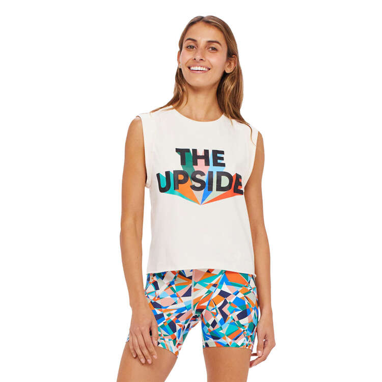 The Upside Womens Infinite Cropped Muscle Tank, White, rebel_hi-res