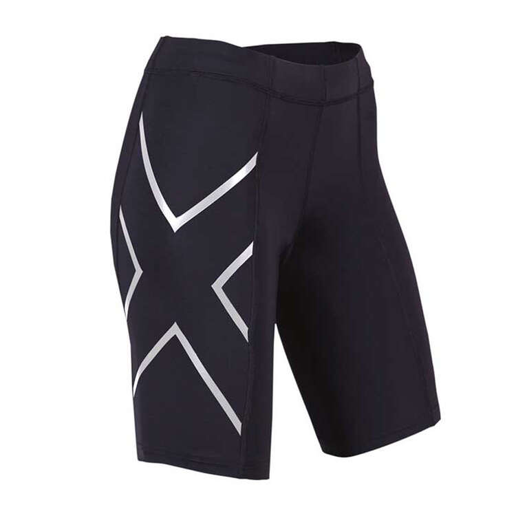 2XU Womens Compression Shorts Black / Silver S