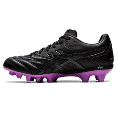Asics Lethal Flash IT 2 Womens Football Boots Black/Purple US 6.5, Black/Purple, rebel_hi-res