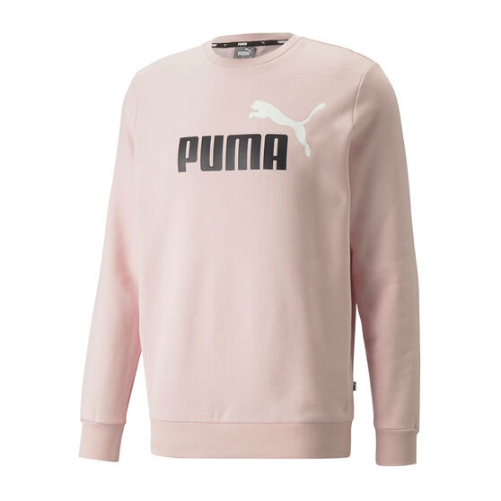 Puma Mens Essentials+ Two-Tone Big Logo Sweatshirt, Pink, rebel_hi-res