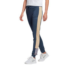 adidas Womens Essentials Logo Colourblock Pants Navy XS, Navy, rebel_hi-res