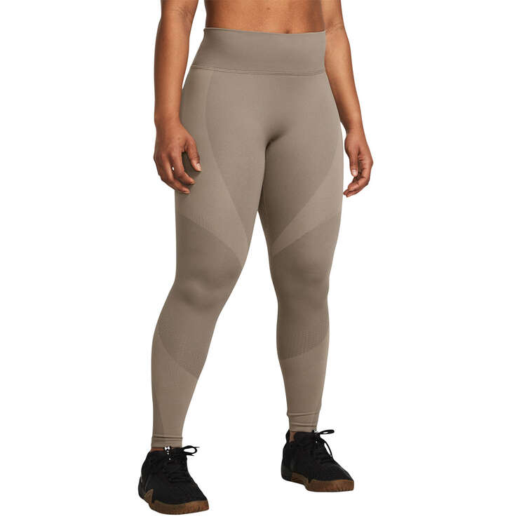 Under Armour Womens Vanish Elite Seamless Ankle Tights Taupe XS, Taupe, rebel_hi-res