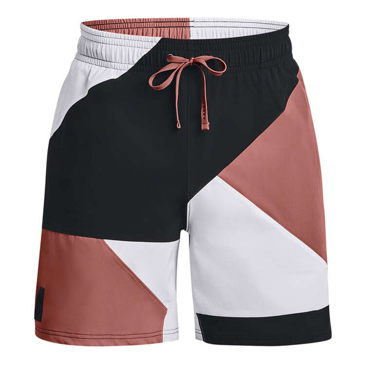 Under Armour Mens Curry Woven 7in Shorts, Red, rebel_hi-res