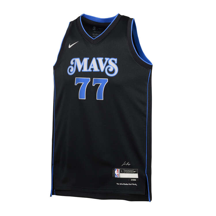 Nike Dallas Mavericks Luka Doncic 2023/24 City Edition Kids Basketball Jersey Black S, Black, rebel_hi-res