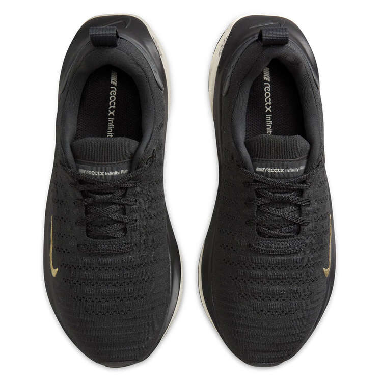 Nike InfinityRN 4 Womens Running Shoes, Black/Gold, rebel_hi-res