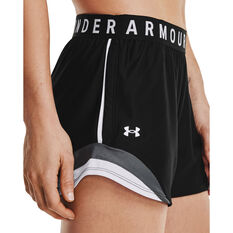 Under Armour Womens Play Up 3.0 Tri Colour Shorts, Black, rebel_hi-res