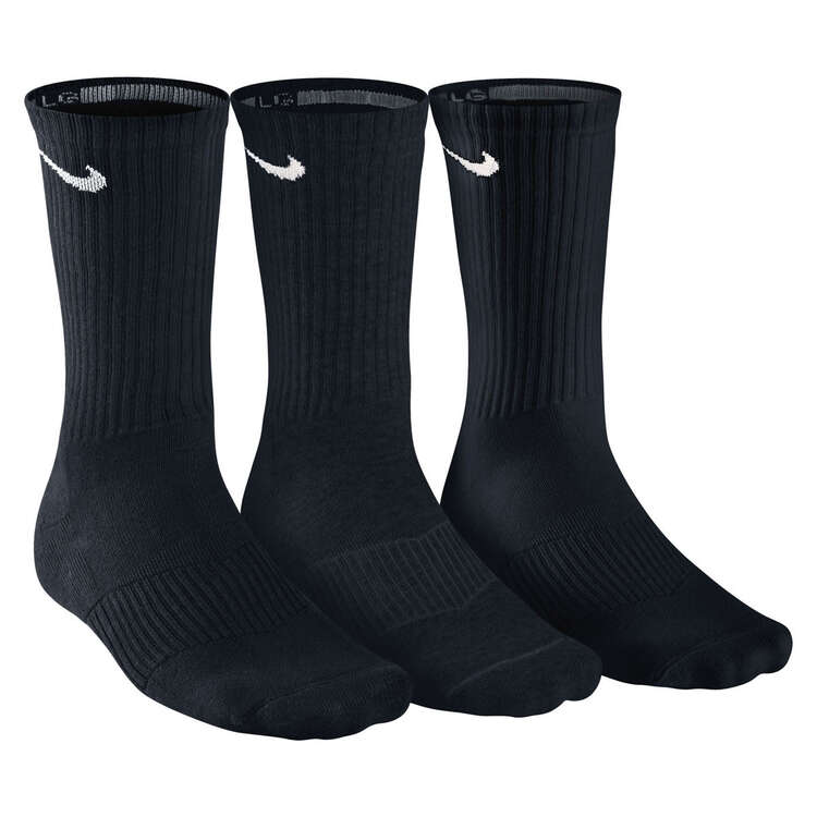 Nike Cushion Cushion Crew 3 Pack Socks, Black, rebel_hi-res