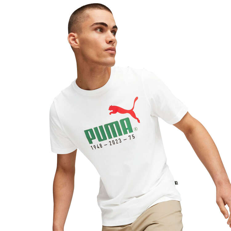 Puma Mens No. 1 Logo Celebration Tee, White, rebel_hi-res