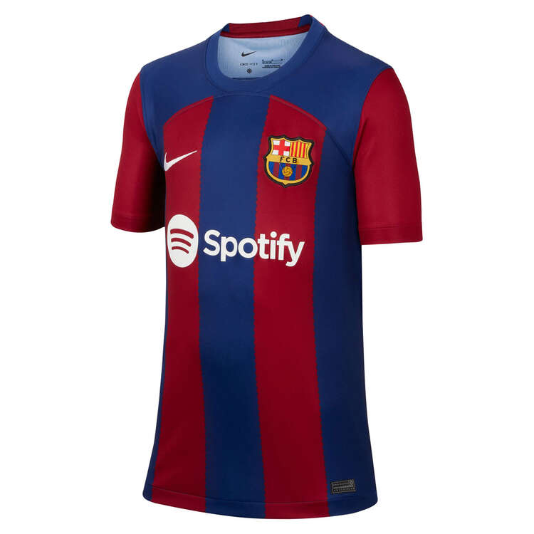 Nike Youth FC Barcelona 2023/24 Stadium Home Football Jersey Blue S, Blue, rebel_hi-res