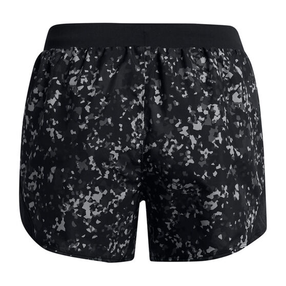 Under Armour Womens Fly By 2.0 Printed Shorts, Black, rebel_hi-res