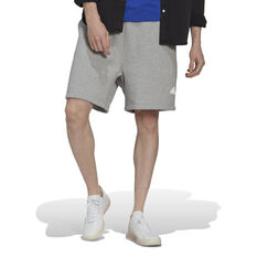 adidas Sportswear Mens Fleece Shorts Grey S, Grey, rebel_hi-res