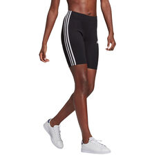 adidas Womens Essentials 3-Stripes Bike Shorts Black XS, Black, rebel_hi-res