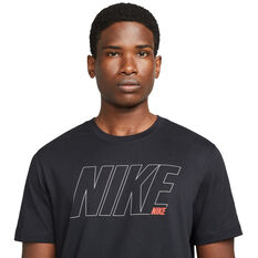 Nike Mens Dri-FIT Graphic Training Tee, Black, rebel_hi-res
