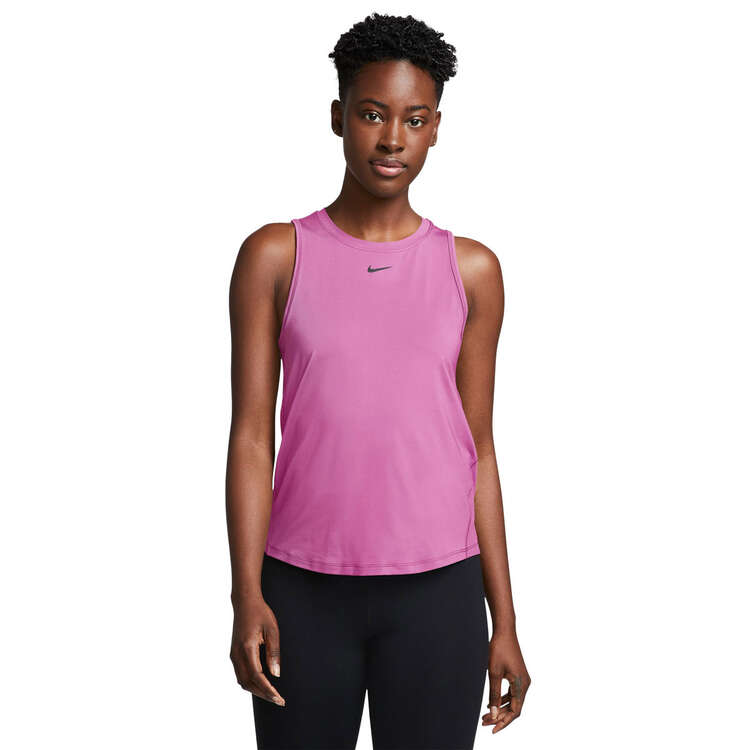 Nike One Womens Classic Dri-FIT Fitness Tank Pink/Black XS, Pink/Black, rebel_hi-res