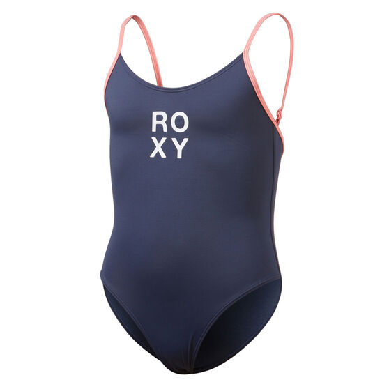 Roxy Girls Summer Good Wave Swimsuit, Blue, rebel_hi-res