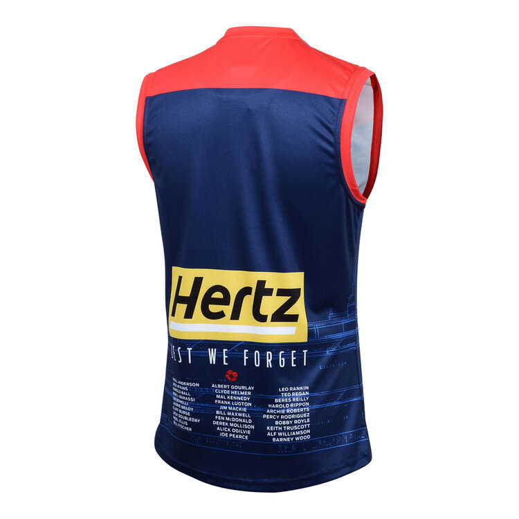 Melbourne Demons 2024 Mens ANZAC Guernsey Navy/Red S, Navy/Red, rebel_hi-res