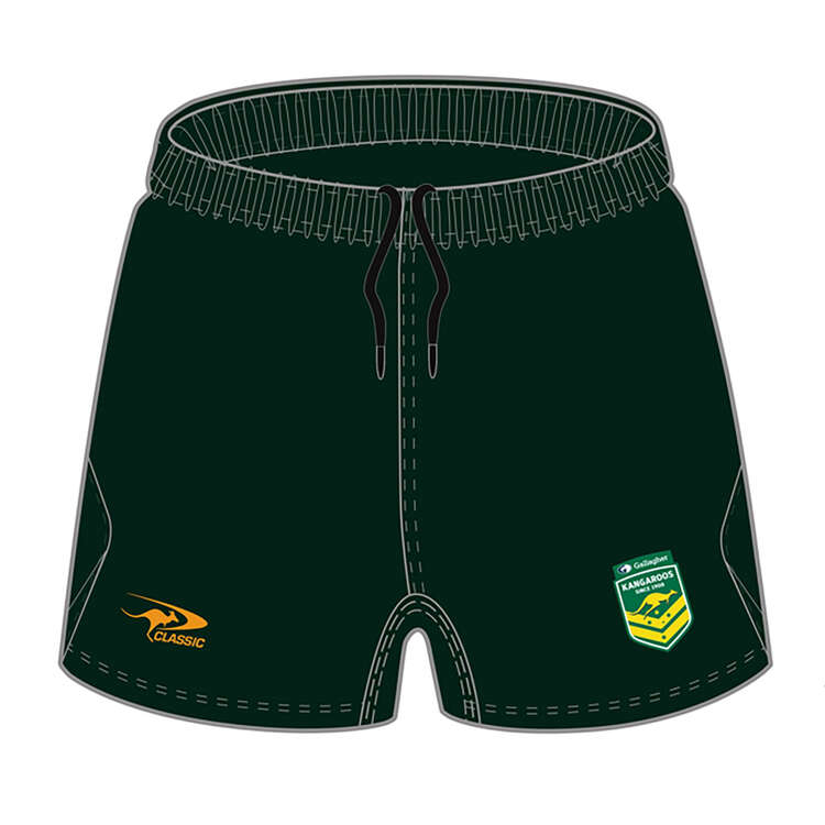 Kangaroos 2023 Mens Training Shorts Grey S, , rebel_hi-res
