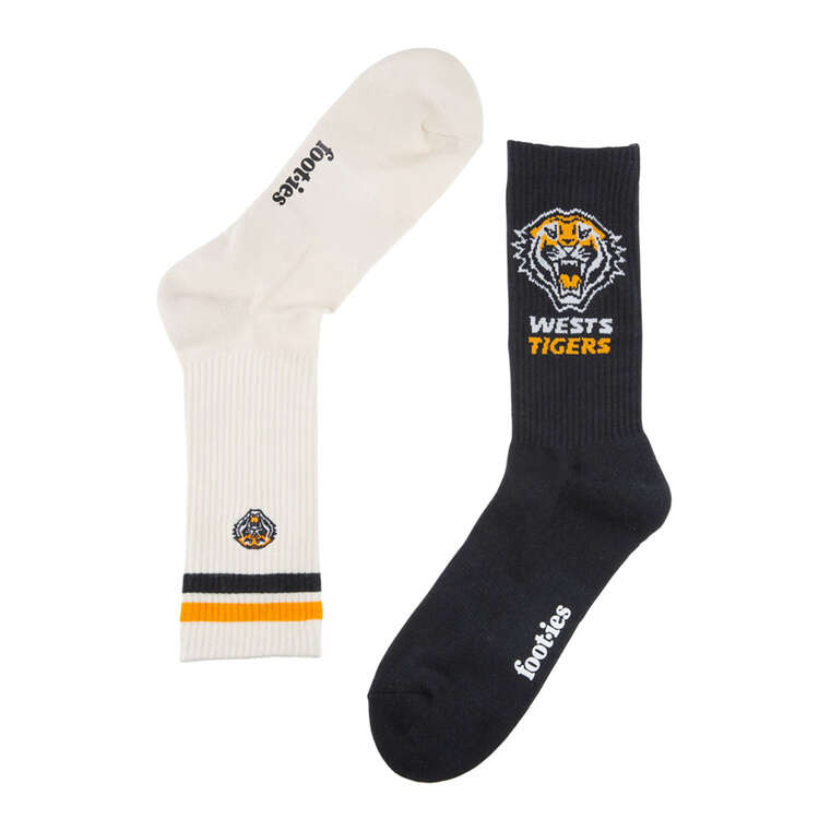 Wests Tigers Sneaker Socks 2 Pack, , rebel_hi-res