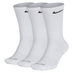 Nike Mens Cushion Crew 3 Pack Socks White M, White, rebel_hi-res