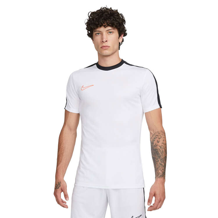 Nike Mens Dri-FIT Academy 23 Short-Sleeve Global Football Top White/Black S, White/Black, rebel_hi-res