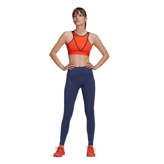 adidas Karlie Kloss Womens Medium Support Sports Bra, Orange, rebel_hi-res