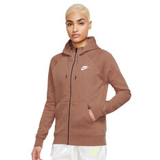 Nike Womens Sportswear Essentials Full Zip Hoodie, Brown, rebel_hi-res