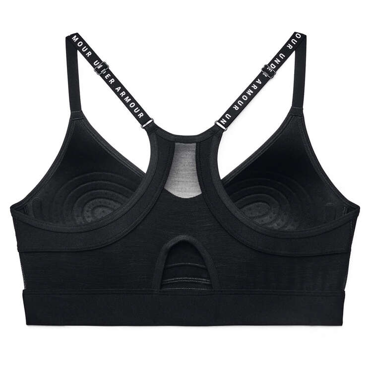 Under Armour Womens Infinity Low Covered Sports Bra, Black, rebel_hi-res
