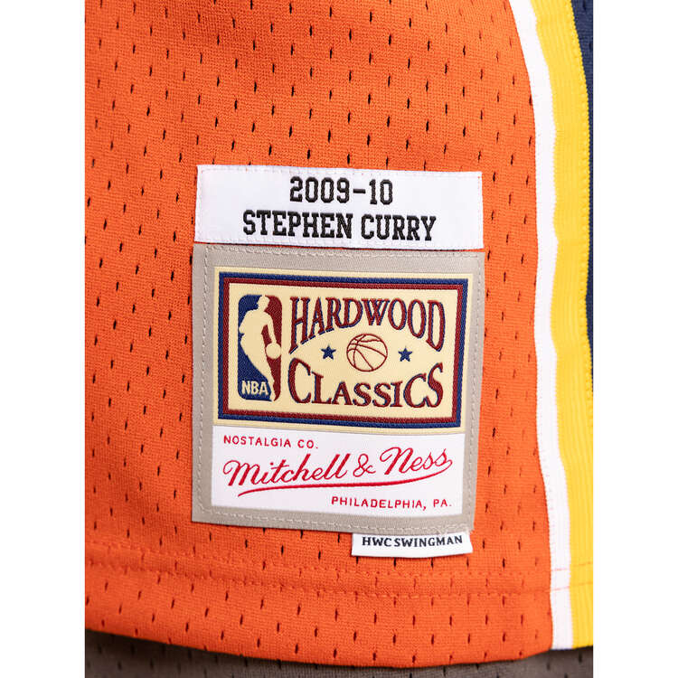 Mitchell & Ness Mens Golden State Warriors Stephen Curry 2009/10 Alternate Basketball Jersey, Orange, rebel_hi-res