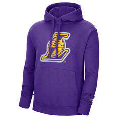 Nike Mens Los Angeles Lakers Logo Hoodie Purple/Yellow S, Purple/Yellow, rebel_hi-res