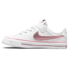 Nike Court Legacy PS Kids Casual Shoes, White/Pink, rebel_hi-res