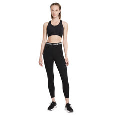 Nike Womens Dri-FIT Swoosh Zip Front Sports Bra, Black, rebel_hi-res