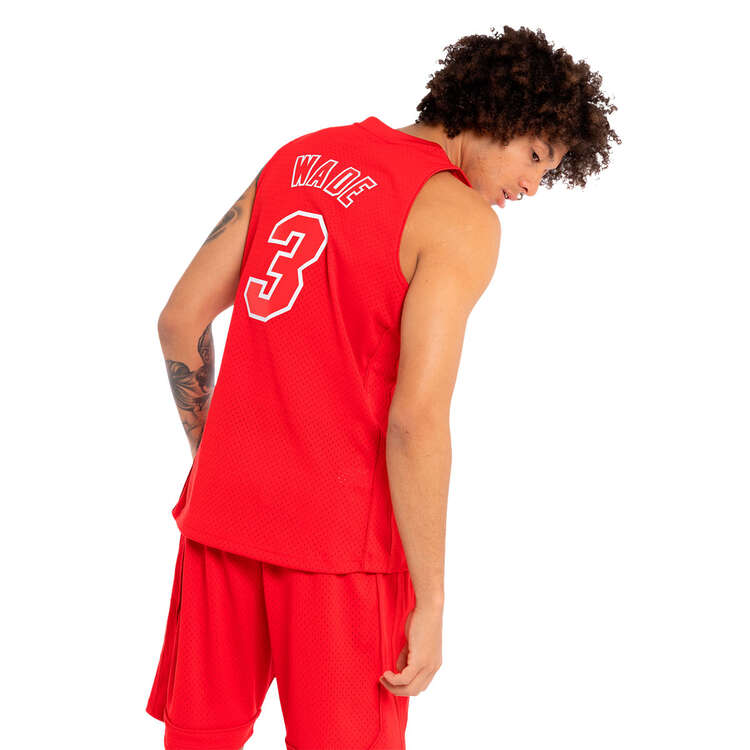 Mitchell & Ness Miami Heat Dwayne Wade 2012/13 Road Swingman Basketball Jersey, Red, rebel_hi-res
