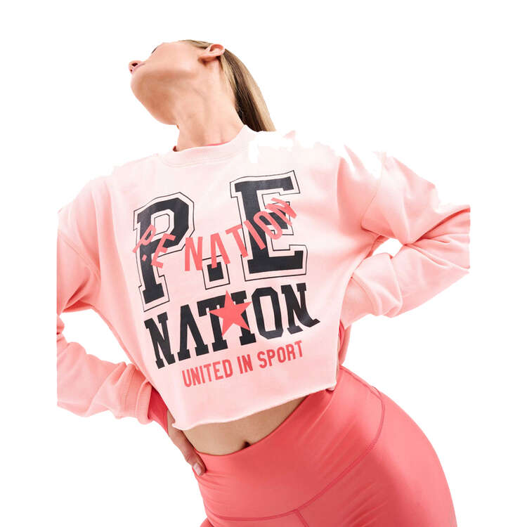 P.E Nation Womens Undefeated Sweatshirt Peach XS, Peach, rebel_hi-res