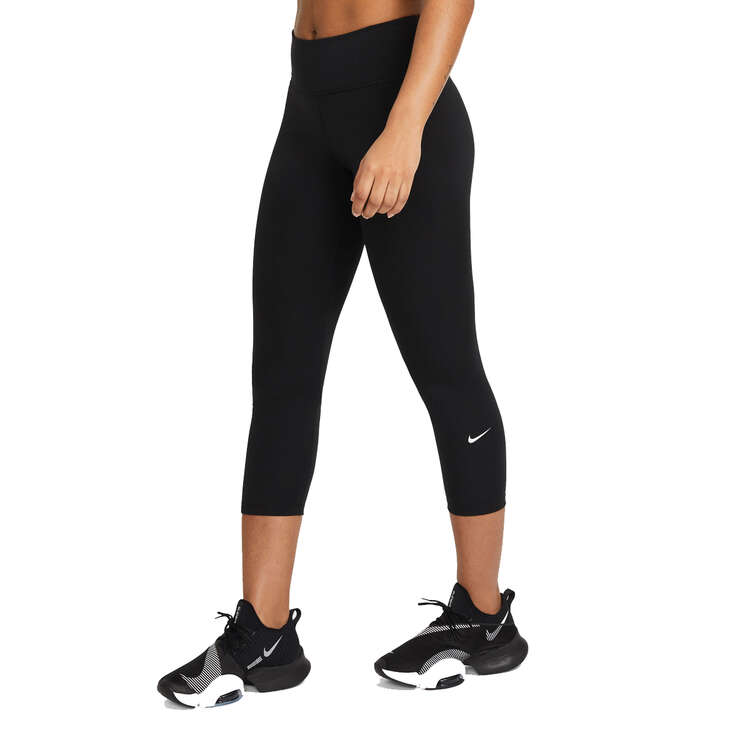 Nike One Womens Crop Tights, Black, rebel_hi-res