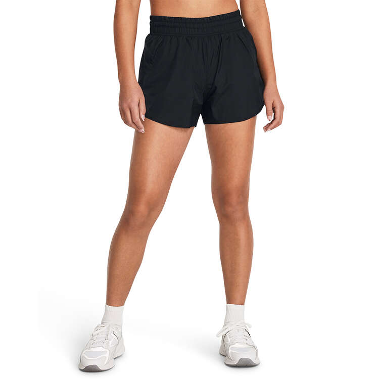 Under Armour Womens Flex Woven 3in Crinkle Shorts Black XS, Black, rebel_hi-res