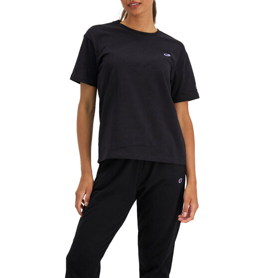Champion Womens Recycled Jersey Tee, Black, rebel_hi-res