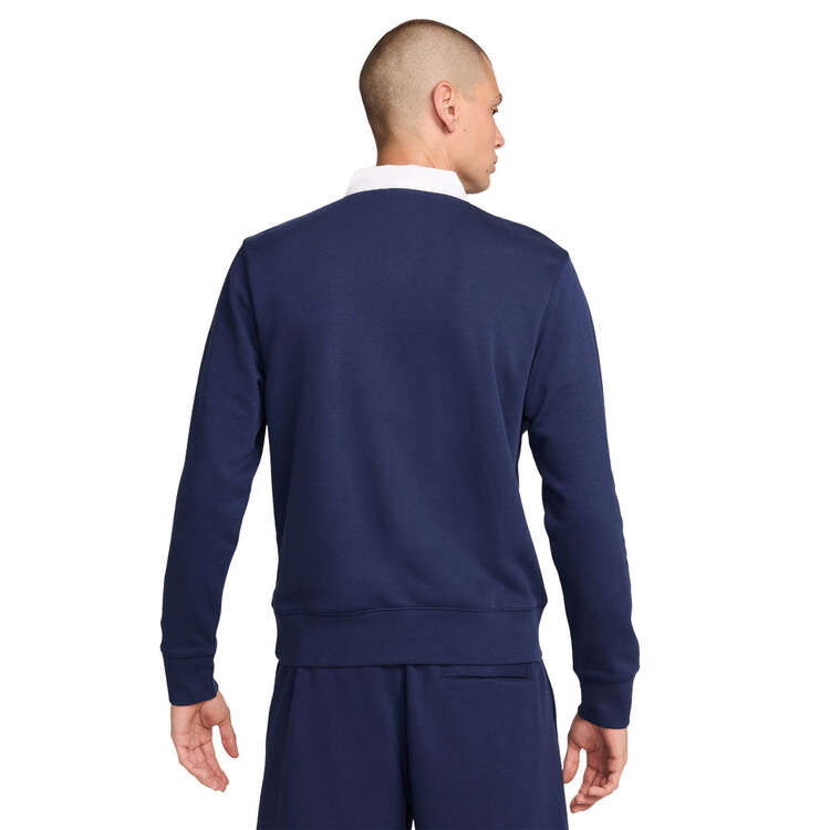 Nike Club Fleece Mens Long-Sleeve Polo Navy XS, Navy, rebel_hi-res