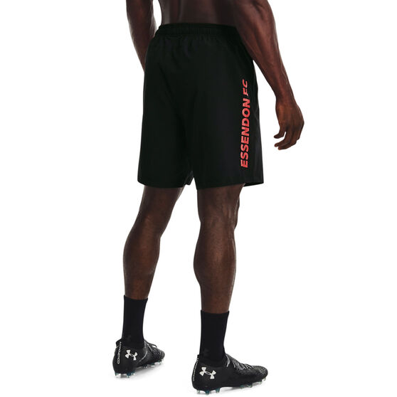 Essendon Bombers 2022 Mens Training Shorts Black, Black, rebel_hi-res